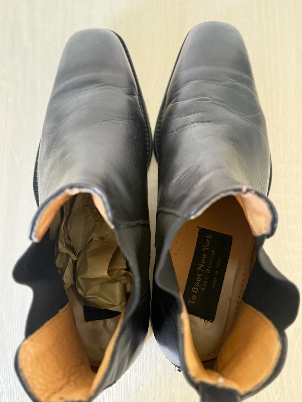 To Boot New York Men’s Black Leather Chelsea Boots Size 10.5 Made in Italy